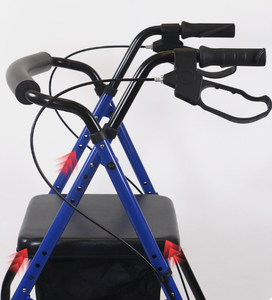 Déambulateur pliable pour personnes âgées avec panier de courses, déambulateur manuel, chariot stable et léger - Product Image 2