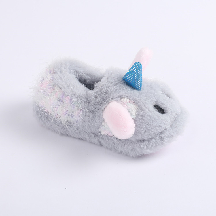 Оптовая продажа, зимние радужные плюшевые меховые теплые тапочки для дома и улицы