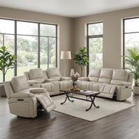 Sofa-Set Möbel 3-2-1-Konfiguration Klassischer Stil Beige Elektrisches Relaxsofa