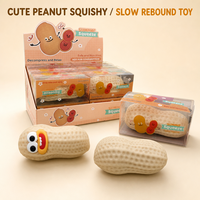 Jouet Squishy Croustillant en Forme de Coque d'Arachide, Jouets Souples Anti-Stress en Forme de Noix, Cadeau pour Soulager le Stress, Lot de 12 Pièces en Boîte de Présentation