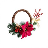 Guirlande avec poinsettia pour Noël, décoration de porche, ornement de maison, décoration suspendue, accessoire photo, porte d'entrée