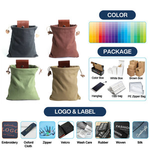 Sac de ceinture pliable en toile Mydays pour la cueillette de fruits et légumes en extérieur, avec sangle en cuir - Product Image 5