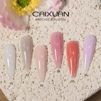 Caixuan NOUVEAU Gel de Construction Brocart 10 Couleurs Gel d'Extension d'Ongles Vente en Gros UV/LED Pot de 50g Gel de Construction Pailleté
