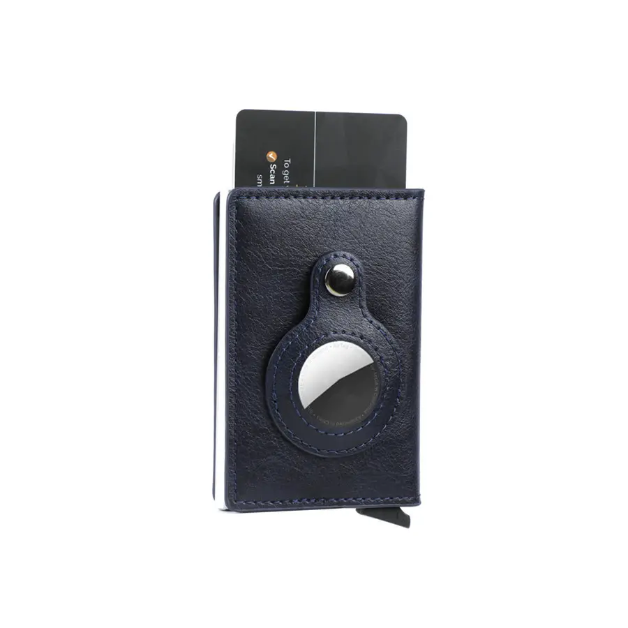 rifd-blockierungskartengehalter brieftasche für herren mit pu-lederabdeckung trackingsfach zum halten anti-lost-gerät