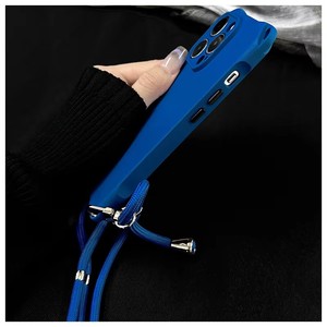 Couverture de téléphone de couleur unie pour <span class=keywords><strong>iPhone</strong></span> 7/<span class=keywords><strong>8</strong></span>/SE/XR/Xs Max/11/12/13/14/15/16/17 avec étui à trou adapté à la sangle/<span class=keywords><strong>cordon</strong></span>/lanière/chaîne - Product Image 6
