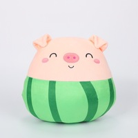 Populaire fruits fraise vache pastèque cochon spongieux oreiller animaux pour la maison nouvelle forme banane chat dinde spongieux oreiller jouet