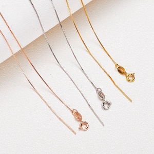 진짜 925 스털링 실버 목걸이 상자 크로스 체인 유니버설 목걸이 여성용 웨딩 DIY 펜던트 목걸이 - Product Image 1