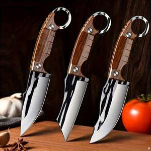 3pcs Multi-purpose Outdoor Knife <b>Kit</b> - Stainless Steel Camping Hunting Knives Sharp <b>Survival</b> Knives - Product Image 1