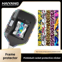Bande de protection décorative pour raquette de pickleball, motif léopard, 75 cm, anti-abrasion, protection des bords et de la peinture, design attrayant