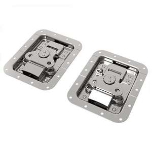 フラットロックコアフレームレスバタフライラップ付きプロフェッショナルミディアムクロームフライトケースロック新コーナースタイル - Product Image 3