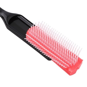 Peigne de massage transparent pour hommes, à poils colorés, neuf rangées, pour <span class=keywords><strong>cheveux</strong></span> <span class=keywords><strong>bouclés</strong></span> et coiffures huileuses, idéal pour l'export. - Product Image 2
