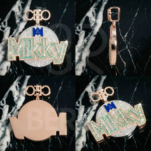 Custom Vvs Moissanite 3D <b>Name</b> Pendant Men Hip Hop Style Iced Out Baguette Diamond Letter <b>Chain</b> Pendant Fine Jewelry - Product Image 2