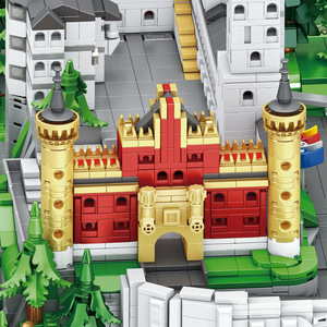 XJD JD097 5421PCS Set de Bloques de Construcción Modelo Castillo de Cisnes de Película, Ladrillos de Plástico Técnico, Juguete Moderno, Regalo Festivo - Product Image 3