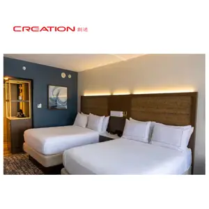 CREATION Hotel Furniture Supplier Successful Project Double Tree By Hilton Hotel HPL Wood Hotel Bedroom Furniture Set