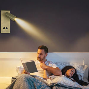 2025 nuevo negro blanco al aire libre moderno Hotel pared Lámpara de lectura dormitorio sala de estar luz de noche aplique de pared con enchufe de hierro - Product Image 6