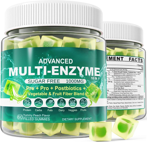 Gomitas de Fibra Sin Azúcar, Suplementos de Enzimas Digestivas Múltiples, Probióticos y Prebióticos, Gomitas Rellenas con Mezcla de Fibra - Product Image 1