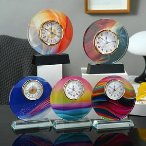 Настольные часы HBL из цветного хрусталя с УФ-печатью и гравировкой для офиса, деловые подарки, декор для рабочего стола - Product Image 1