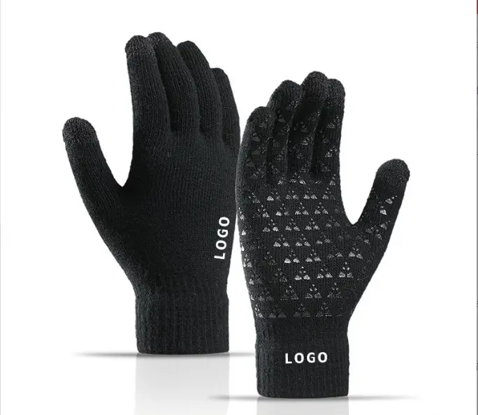 Thicken Knitted Gloves For Phone Screen Male Winter Autumn Warm Wool Cashmere Solid Gloves Men Mitten Business Gloves
