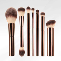 Ensemble de 7 pinceaux de maquillage en poils synthétiques HG, boîte cadeau portable, ensemble de pinceaux pour fond de teint, prêt à être expédié, promotion, logo personnalisé, vente en gros