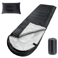 Sac de couchage en coton avec capuche pour adulte, en polyester solide, chaud, résistant au froid, compact, pour le camping en plein air, les voyages en voiture et en intérieur
