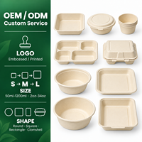 Suikerrietbagasse lunchbox met deksel, wegwerp voedselverpakking voor restaurants, catering en maaltijdbezorging