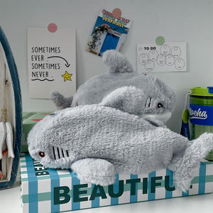 Trousse à crayons requin en peluche mignon personnalisé chien chat <span class=keywords><strong>licorne</strong></span> vache poupée sirène dessin animé stylo sac jouet en peluche personnalisé - Product Image 3