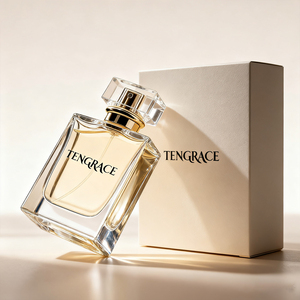 Custom Logo 30ml 50ml 100ml Clear <strong>Square</strong> Perfume Bottles with Lid Fragrance Bottle Gift Box Packaging Polished <strong>Glass</strong> - Product Image 2