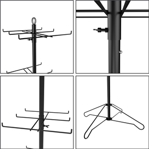 Metallo nero a doppia faccia a 5 scaffali moderno portagioie pesante rotante espositore al dettaglio per supermercato o negozio - Product Image 2