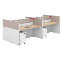 Poste de travail modulaire en forme de L avec cloison haute pour 2, 4 ou 6 personnes – Bureau de personnel avec écran de séparation