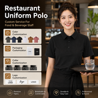 Kleding op maat voor restaurants: poloshirt dames, effen kleur, werkpolo, uniform voor horeca, OEM logo, groothandel