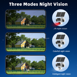 Kamera Keamanan Tenaga Surya Hongnaer 15MP 20MP Zoom Digital 16X HiEasy <span class=keywords><strong>3</strong></span> Lensa 4 Lensa AOV Luar Ruangan Kamera CCTV Solar Kartu SIM 4G - Product Image 6