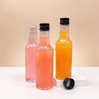 Botol Kemasan Plastik Kosong 175ml untuk Whisky, Vodka, Minuman Keras, Botol Anggur Mini dengan Tutup Ulir