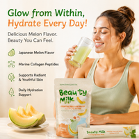Boisson Beauté au Melon Miel, Gluta Collagène, Riche en Protéines, Soutien Digestif, Antioxydant, Améliore la Peau Terne