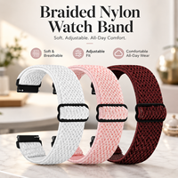 Correa de Reloj de Nailon Elástica con Patrón de Ondas Ouruoxi de 20 mm y 22 mm para Huawei GT3 W, Correa de Repuesto Elástica con Hebilla