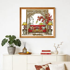 Kits de broderie au point de croix imprimé style chinois pour salon, <span class=keywords><strong>toile</strong></span> Aida 16/14/11CT, fils <span class=keywords><strong>DMC</strong></span>, kit de broderie, <span class=keywords><strong>toile</strong></span> à <span class=keywords><strong>broder</strong></span> - Product Image 3