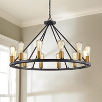 Lustre moderne noir en forme d'anneau, lustres circulaires modernes, éclairage décoratif, lumières LED pour mariage, banquet, décoration de restaurant