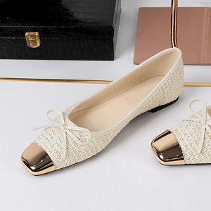 2025 Elegant Women Metal Square Toe Ladies <b>Bow</b> Flat <b>Shoes</b> - Product Image 3