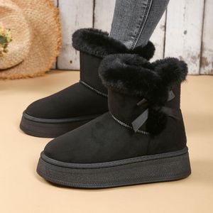 Bottes courtes pour femmes, design tendance, semelle épaisse, doublées, antidérapantes, pour la randonnée en plein air, bottes d'hiver antidérapantes, mini bottes de neige classiques - Product Image 4