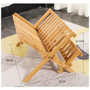 Bicheng Bamboo <b>Dish</b> <b>Rack</b> 40X25X23.5Cm Folding Sink Countertop Draining <b>Rack</b> - Product Image 1