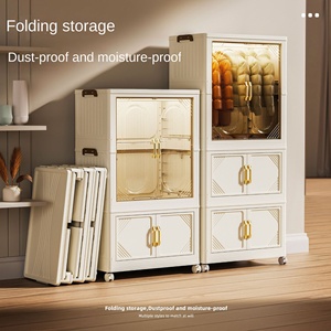 Tủ quần áo gấp góc nhựa hiện đại, không cần lắp đặt, cửa mở, 5 tầng, đa năng, dùng để đựng đồ cho bé, phù hợp với không gian nhỏ - Product Image 5