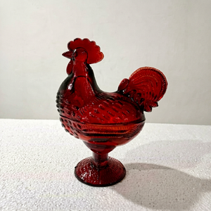 Round Glass <b>Candle</b> Jars With Lid <b>Red</b> Hen Home Decoration Artistic Design - Product Image 2