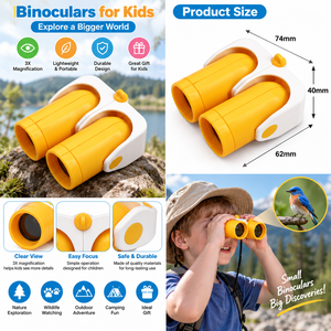 3-fache Vergrößerung, faltbares Fernglas für Kinder, tragbares Mini-Teleskop für Kinder, Spielzeug für den Außenbereich, pädagogisches Vogelbeobachtungsgeschenk - Product Image 2
