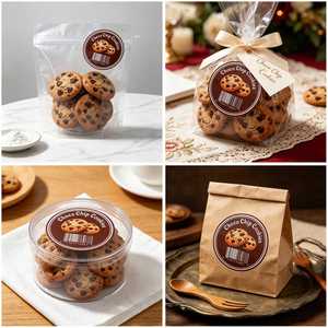 Étiquette d'emballage personnalisée pour biscuits aux pépites de chocolat, résistante à l'eau, résistante à la chaleur, écologique, pour boîte de collations sucrées, desserts - Product Image 6