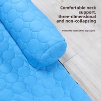 Lit pour animaux de compagnie moderne en soie glacée rafraîchissante d'été, style canapé, avec tapis respirant amovible et lavable, et soutien cervical pour chiens et chats de petite/moyenne taille