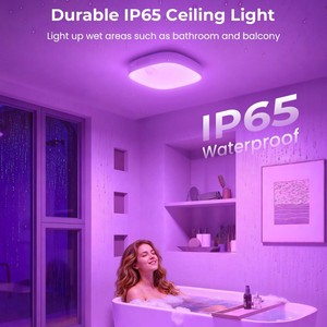 Motion <b>Sensor</b> Ceiling <b>Light</b>, 8000mAh Rechargeable Closet <b>Light</b>, <b>LED</b> Lamp for Bathroom, RGB Remote Control Cordless Ceiling Lamp - Product Image 5