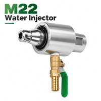 Injecteur d'eau en acier M22 pour perceuse diamantée, adaptateur d'alimentation en eau pour forage humide avec vanne de contrôle pour refroidissement et évacuation du boue
