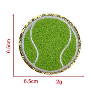 Parche de Chenilla Bordado Termoadhesivo con Borde Dorado para Baloncesto, Voleibol y Fútbol, al por Mayor - Product Image 5