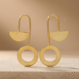 Alloy Handmade Geometric Stud Earrings Gemstone <b>Boho</b> Trendy Women's Fashion - Product Image 2