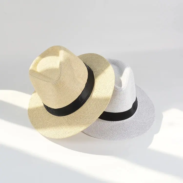 fedora western cowboy knight panama beach straw hat hand made paper hats men and women summer sunscreen hat