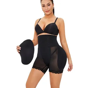 높은 허리 팬티 Shapewear 보이지 않는 배 제어 엉덩이 리프터 압축 반바지 패딩 엉덩이 증강 바디 셰이퍼